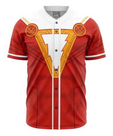 Heroic Red Lightning Baseball Jersey – Bold Superhero Design For Fans & Cosplay
