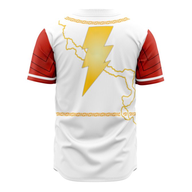 Heroic Red Lightning Baseball Jersey – Bold Superhero Design For Fans & Cosplay - Image 3