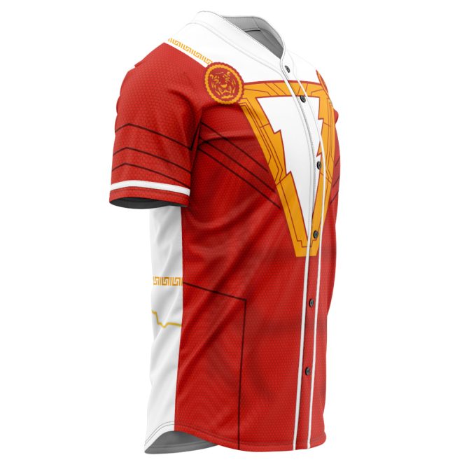 Heroic Red Lightning Baseball Jersey – Bold Superhero Design For Fans & Cosplay - Image 2