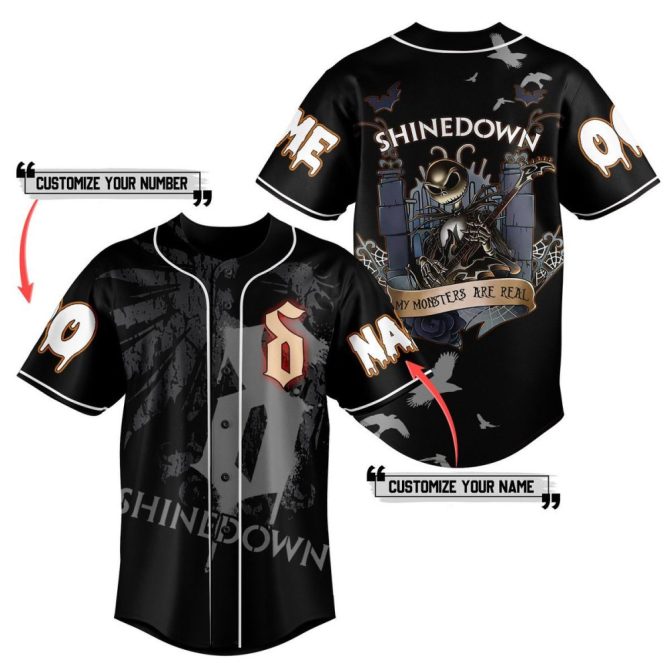 Custom Shinedown Baseball Jersey - Personalize Name & Number - Unique Rock Band Apparel