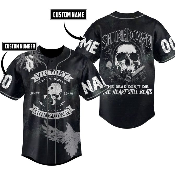 Custom Skull Baseball Jersey – Personalize Name & Number – Edgy Gothic Style