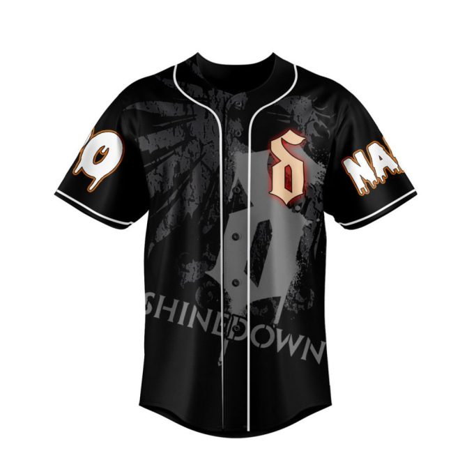 Custom Shinedown Baseball Jersey - Personalize Name & Number - Unique Rock Band Apparel - Image 2
