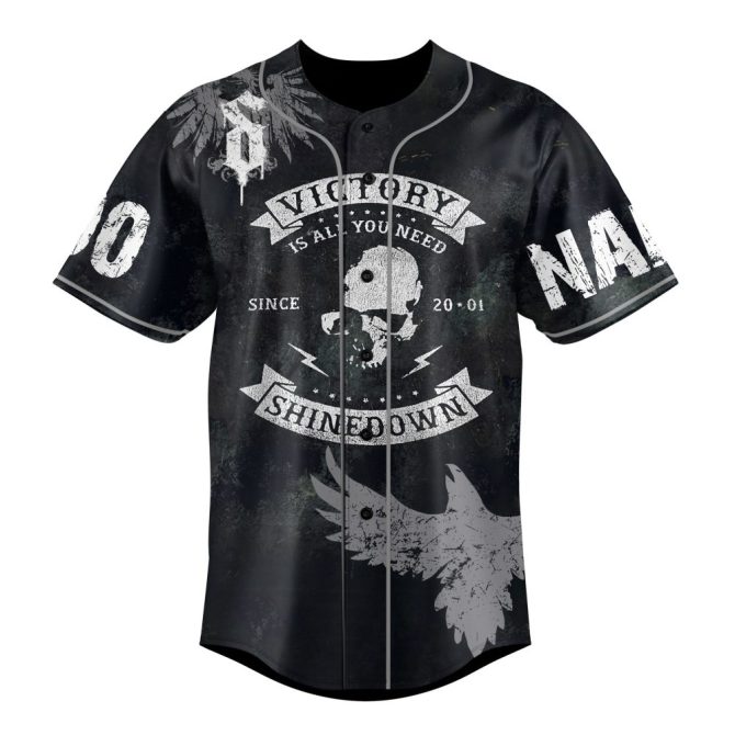 Custom Skull Baseball Jersey – Personalize Name & Number – Edgy Gothic Style - Image 2