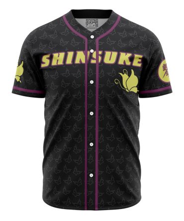 Anime-Inspired Black Baseball Jersey - Stylish Shinsuke Design For Fans
