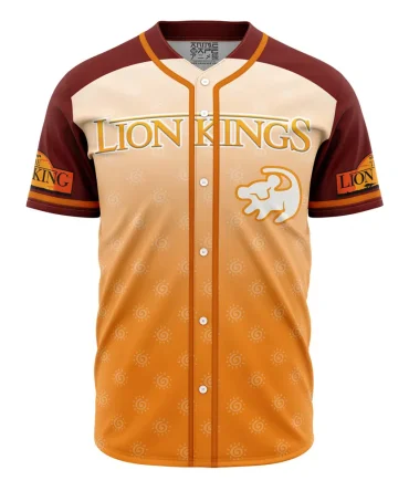Vintage Lion Kings Baseball Jersey - Retro Style, Vibrant Colors, Perfect For Fans!