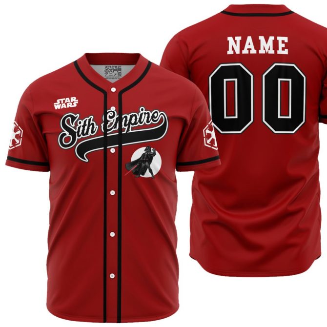 Custom Star Wars Sith Empire Jersey - Personalized Name & Number Red Baseball Shirt
