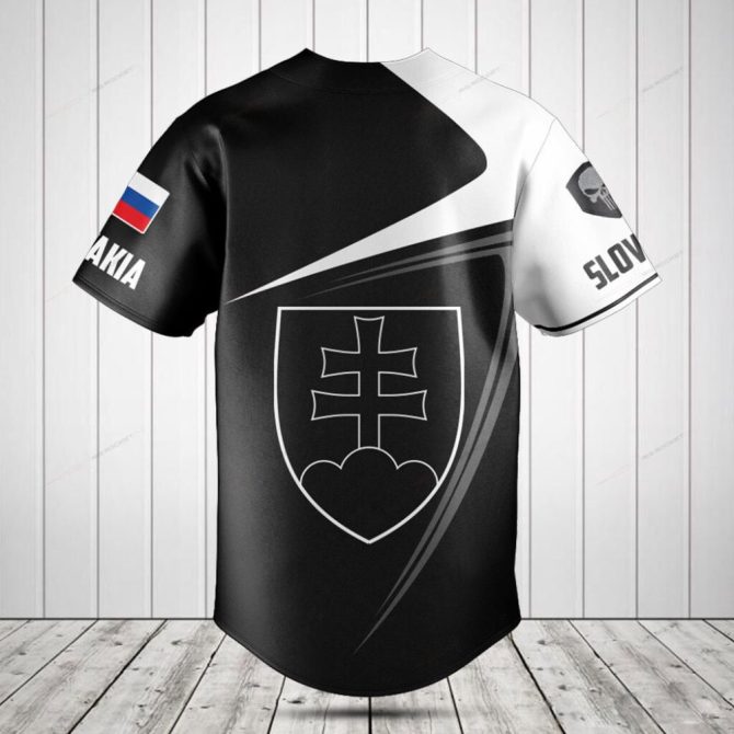 Custom Slovakia Baseball Jersey – Personalized Sportswear With Flag & Crest Design - Image 2