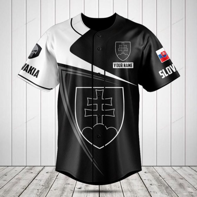 Custom Slovakia Baseball Jersey – Personalized Sportswear With Flag & Crest Design