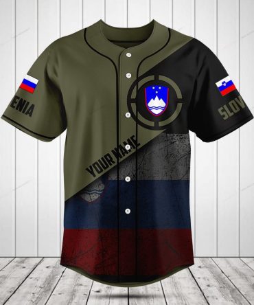 Custom Slovenia Flag Baseball Jersey - Personalized Name & Number, Stylish Sport Top