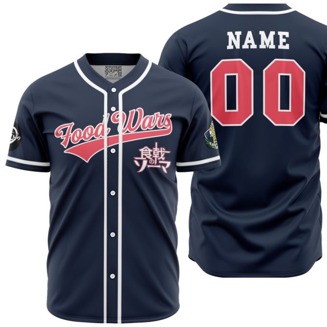 Custom Food Wars Anime Baseball Jersey - Personalized Name & Number