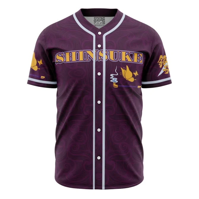 Stylish Shinsuke Anime Baseball Jersey - Purple & Gold Design For Fans