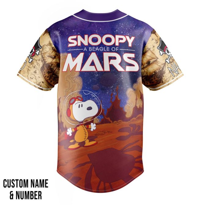 Custom Snoopy Pirate Adventure Jersey – Personalized Mars Beagle Design - Image 3