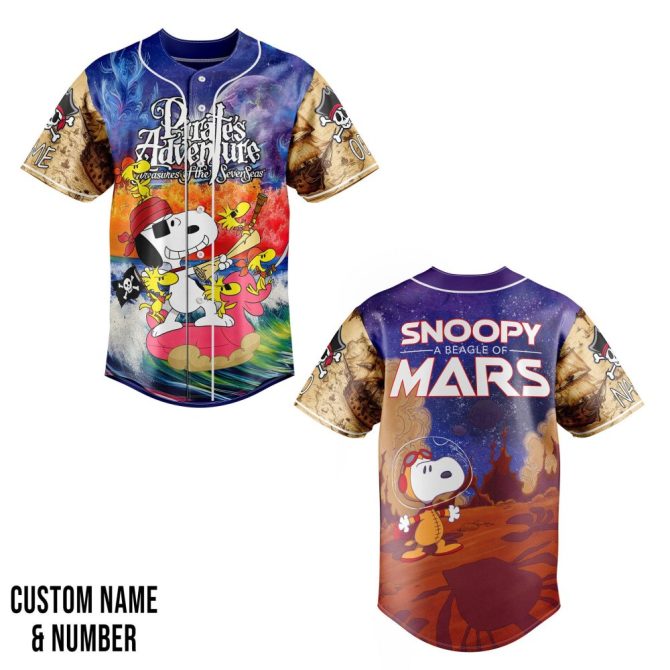 Custom Snoopy Pirate Adventure Jersey – Personalized Mars Beagle Design