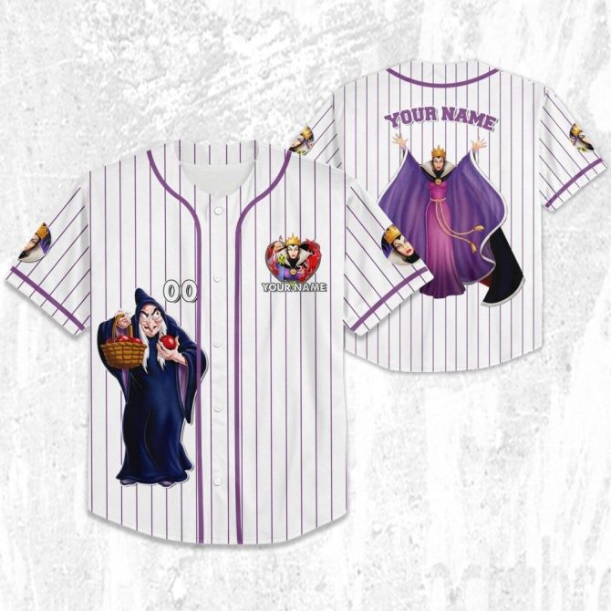 Customizable Evil Queen Baseball Jersey For Kids/Youth/Adults – Personalize Your Style! - Image 3