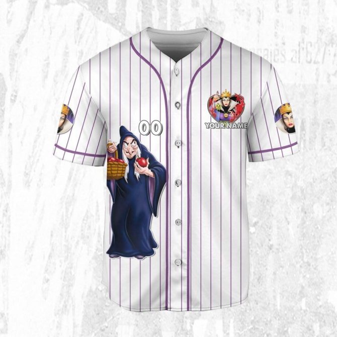 Customizable Evil Queen Baseball Jersey For Kids/Youth/Adults – Personalize Your Style! - Image 4