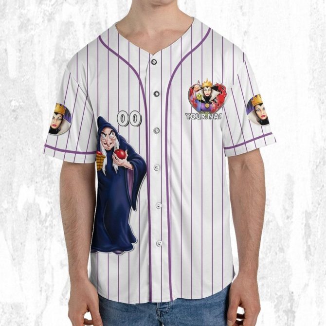 Customizable Evil Queen Baseball Jersey For Kids/Youth/Adults – Personalize Your Style! - Image 6