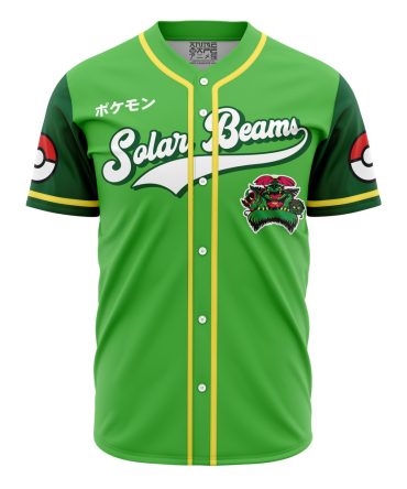 Green Solar Beams Baseball Jersey - Anime Style Collector'S Edition Shirt