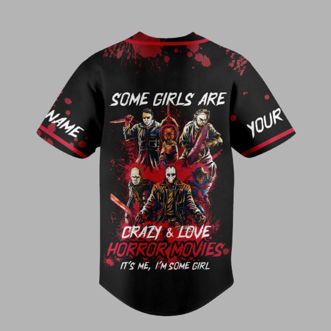 Custom Horror Movie Fan Baseball Jersey – Personalized Scary Movie Lover Shirt Gift - Image 2