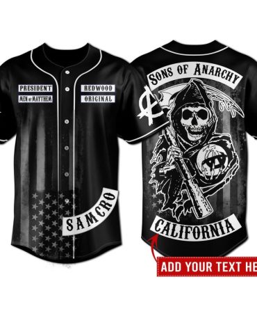 Sons Of Anarchy Customizable Baseball Jersey - Samcro Style Shirt For Fans