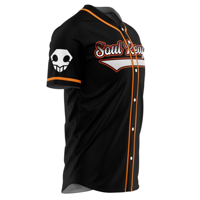 Soul Reapers Customizable Anime Baseball Jersey - Stylish Black & Orange Design - Image 4