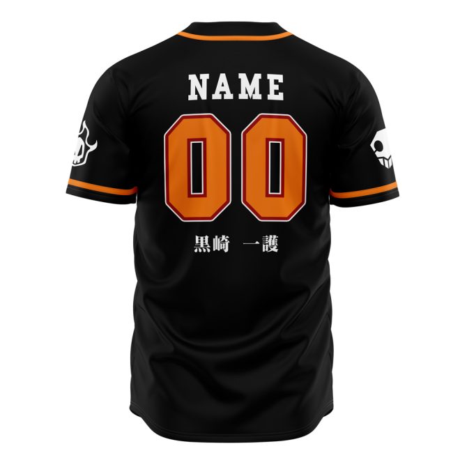 Soul Reapers Customizable Anime Baseball Jersey - Stylish Black & Orange Design - Image 3