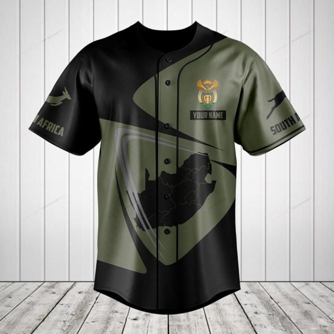 Custom South Africa Baseball Jersey - Personalized Name & Stylish Design
