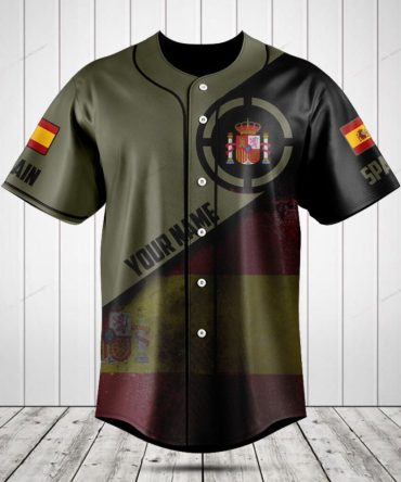 Customizable Spain Flag Baseball Jersey - Personalize Your Style With National Pride