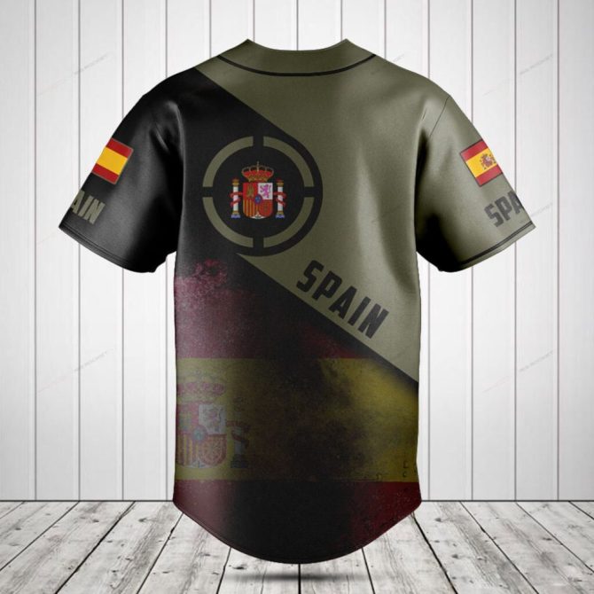 Customizable Spain Flag Baseball Jersey - Personalize Your Style With National Pride - Image 2