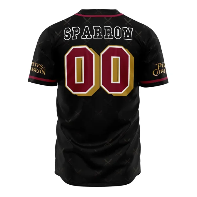 Pirate Themed Baseball Jersey – Bold Black Design, Perfect For Fans & Cosplay - Image 3