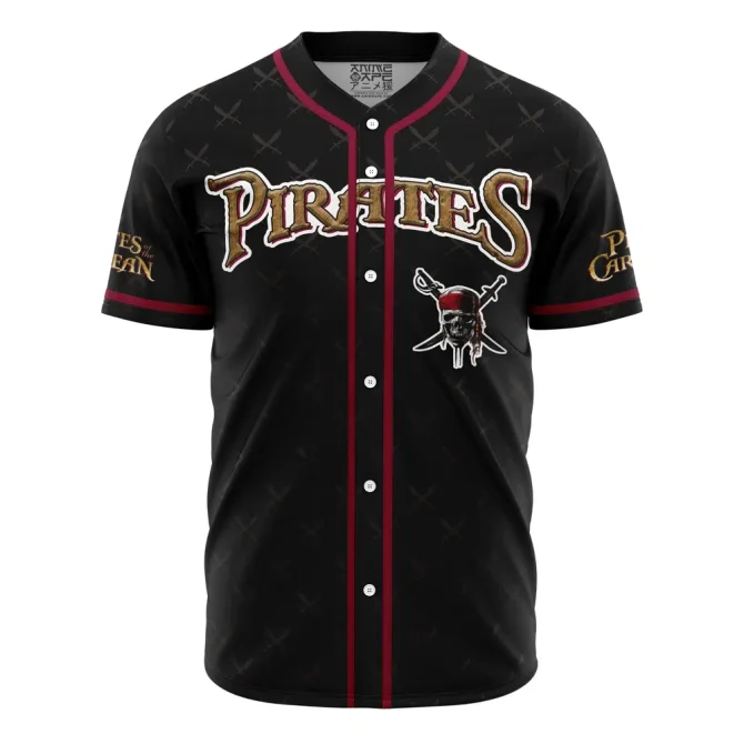 Pirate Themed Baseball Jersey – Bold Black Design, Perfect For Fans & Cosplay