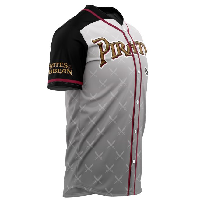 Pirate-Themed Baseball Jersey – Stylish Black & Gray Design – Perfect Gift For Fans! - Image 2