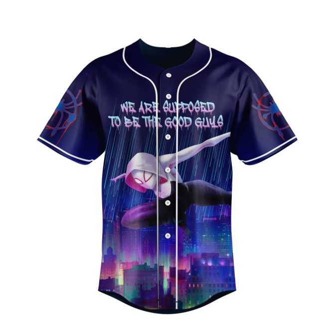 Custom Spider Hero Baseball Jersey – Personalized Name & Number, Vibrant City Design - Image 2