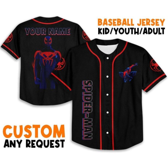 Custom Spider-Man Baseball Jersey - Personalize For Kids, Youth & Adults - Unique Design! - Image 2
