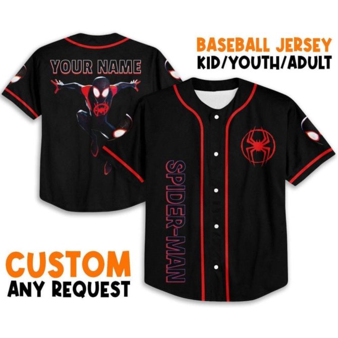 Custom Spider-Man Baseball Jersey – Kids/Youth/Adult Sizes – Personalize Your Name!