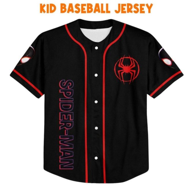Custom Spider-Man Baseball Jersey – Kids/Youth/Adult Sizes – Personalize Your Name! - Image 3