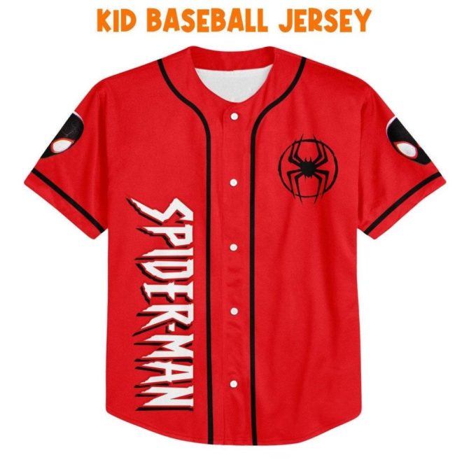 Custom Spider-Man Baseball Jersey For Kids/Youth/Adults - Personalize Your Name! - Image 3