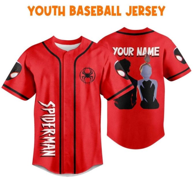 Custom Spider-Man Baseball Jersey For Kids/Youth/Adults - Personalize Your Name! - Image 6