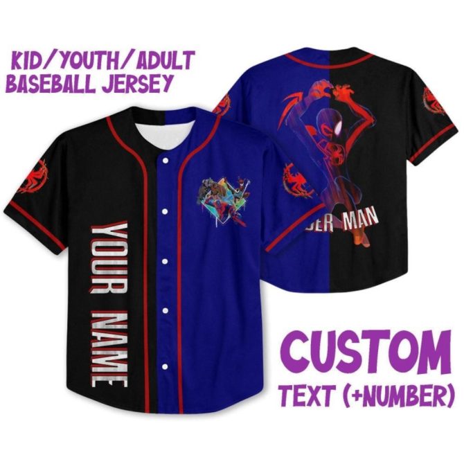 Custom Spider Hero Baseball Jersey For Kids/Youth/Adults - Personalized Name & Number