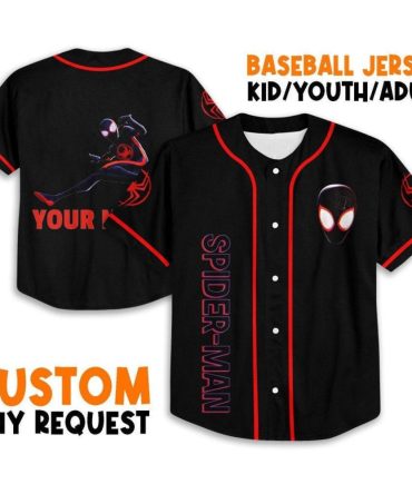 Custom Spider-Man Baseball Jersey - Kid/Youth/Adult Sizes - Personalized Design