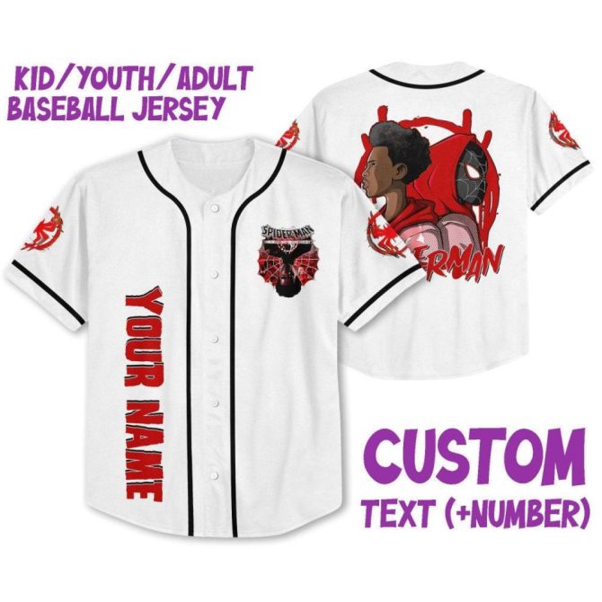 Custom Spider-Themed Baseball Jersey For Kids/Adults – Personalize With Name & Number! - Image 2