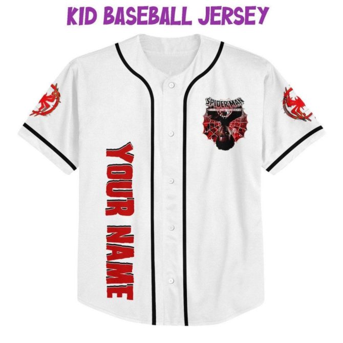 Custom Spider-Themed Baseball Jersey For Kids/Youth/Adults - Personalize With Name & Number! - Image 3