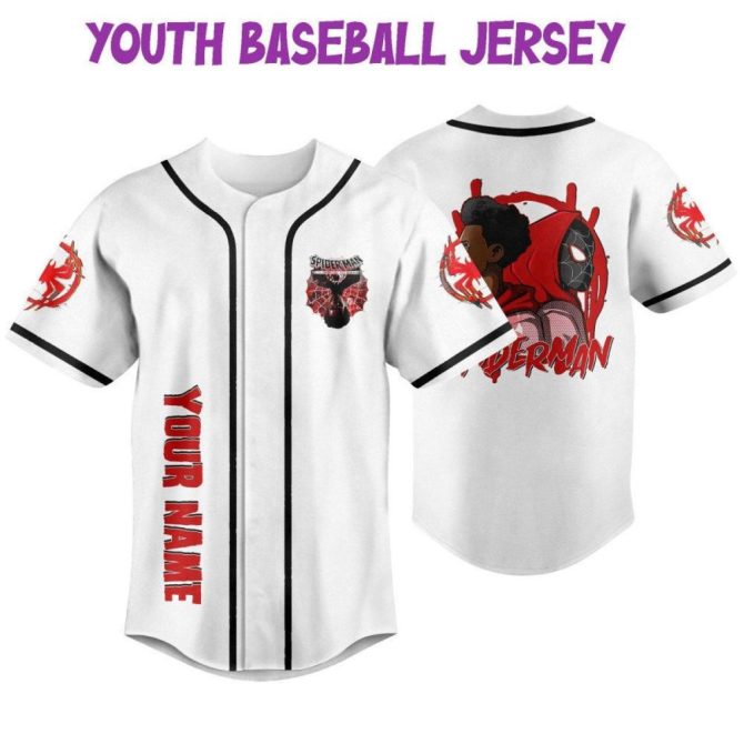 Custom Spider-Themed Baseball Jersey For Kids/Youth/Adults - Personalize With Name & Number! - Image 6