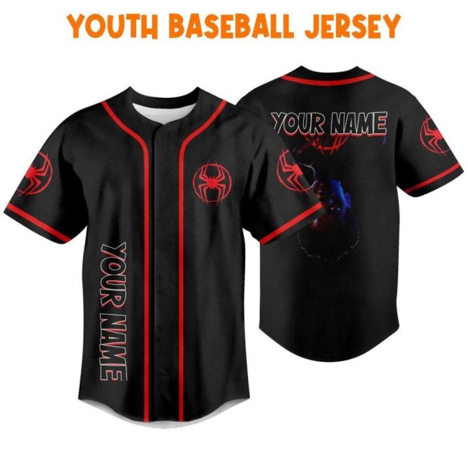Custom Spider-Themed Baseball Jersey - Personalized For Kids/Youth/Adults - Image 6