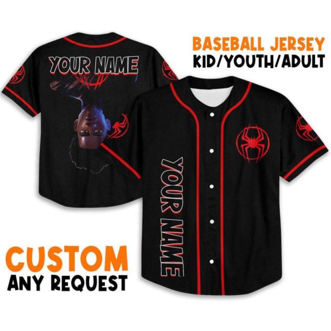 Custom Spider-Themed Baseball Jersey - Personalized For Kids/Youth/Adults