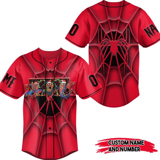 Custom Spider Design Baseball Jersey - Personalize With Name & Number - Perfect Gift!