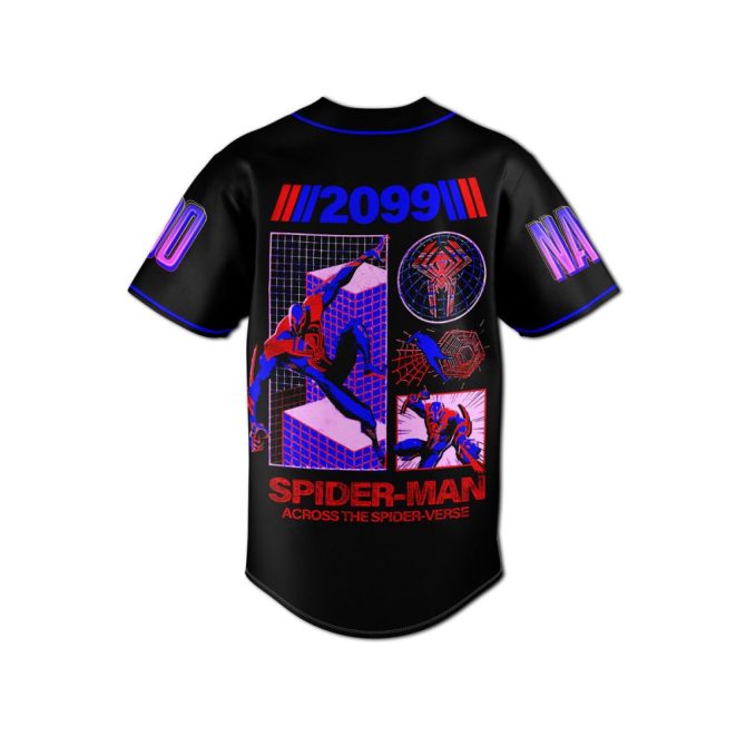 Custom Spider-Verse Baseball Jersey - Personalize Name & Number - 2099 Design - Image 4