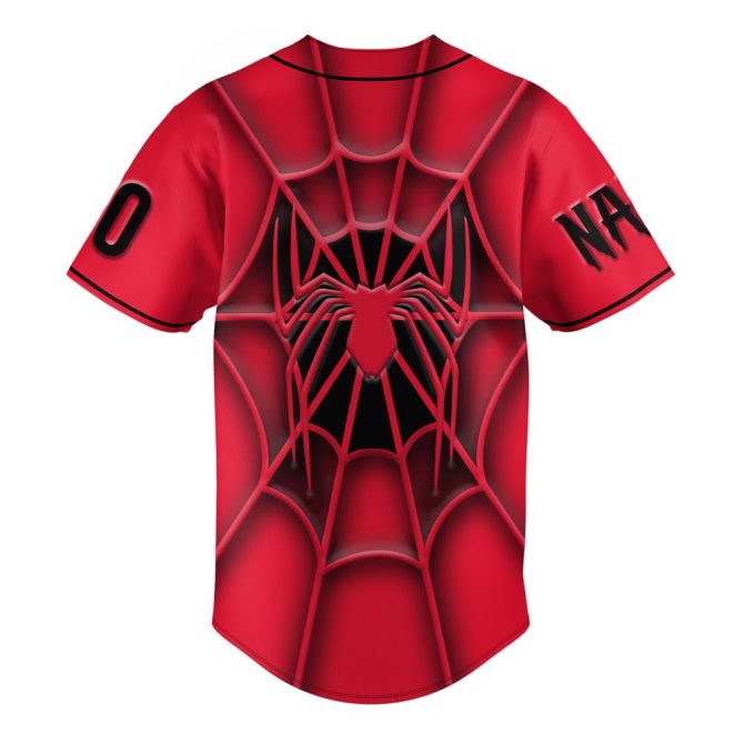 Custom Spider Design Baseball Jersey - Personalize With Name & Number - Perfect Gift! - Image 3