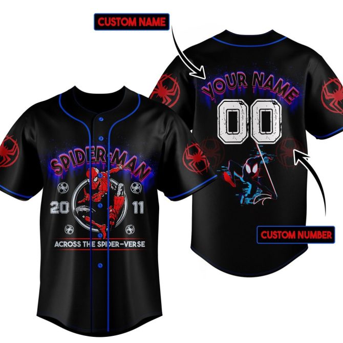 Custom Spider-Verse Jersey – Personalize Name & Number – Perfect Gift For Fans!