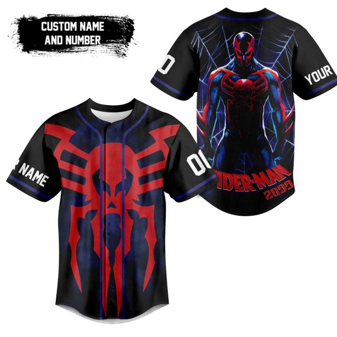 Custom Spider Hero 2099 Baseball Jersey – Add Name & Number – Unique Gift For Fans - Image 2