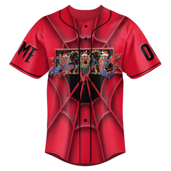 Custom Spider Design Baseball Jersey - Personalize With Name & Number - Perfect Gift! - Image 2